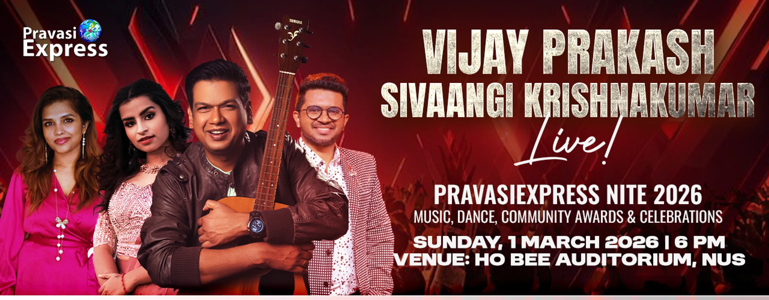 PravasiExpress Nite 2026: Vijay Prakash - Sivaangi Krishnakumar Live!